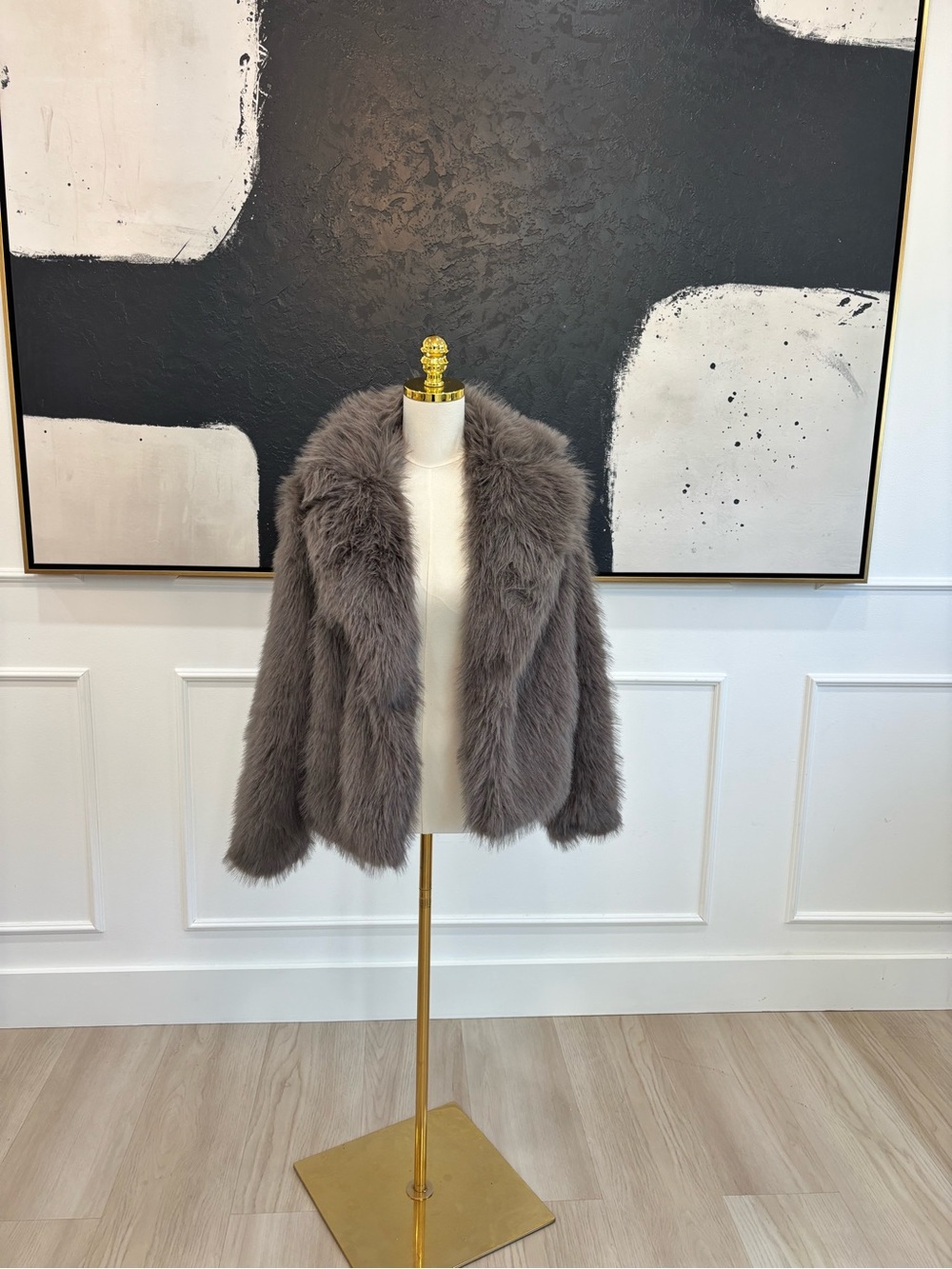 a new day Plush Faux Fur Jacket in Gray